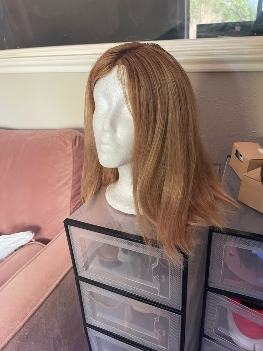Blonde Long Bob Human Hair Closure Wig - Picture 2 of 4